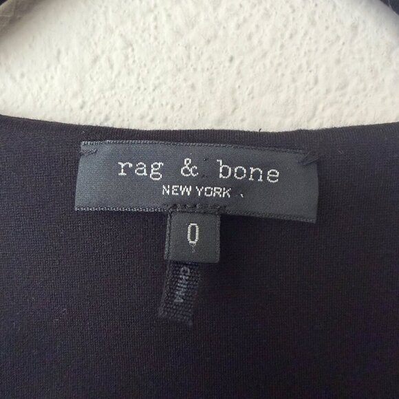 Rag & Bone Marianna Black Button Front Mini Dress Size 0 - Picture 4 of 6